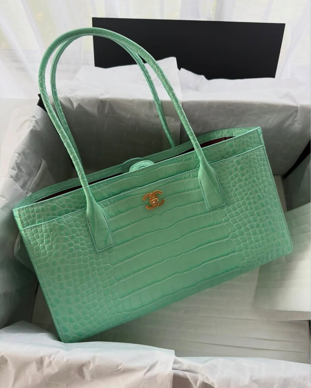 Mint Green Crocodile Bag (No Box)