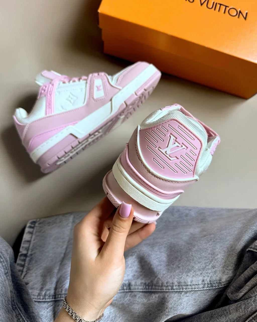 Baby Pink Chunky Trainers