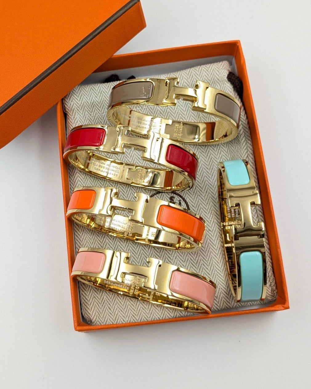 H Gold Enamel Bangle