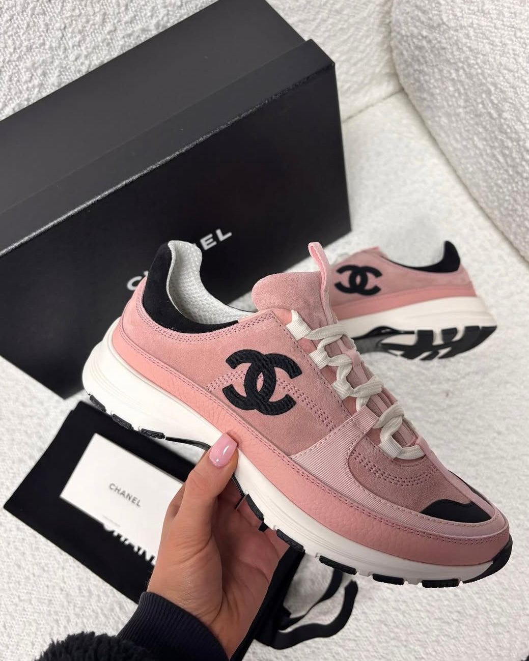 Pink Suede Trainers