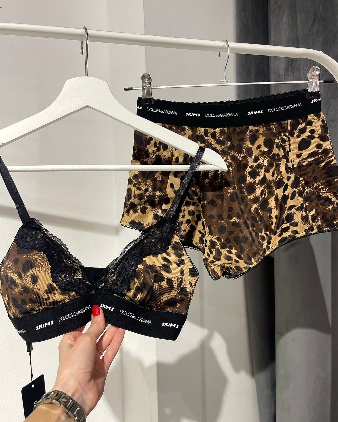 Leopard Print Bralette & Shorts Set