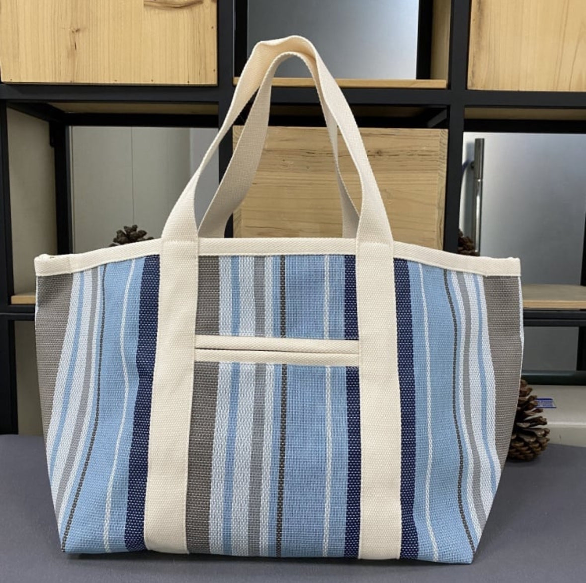 Marant Patterned Canvas Large Beach Tote Bag