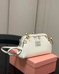 Gold Ring Double Zip Patent Leather Bag
