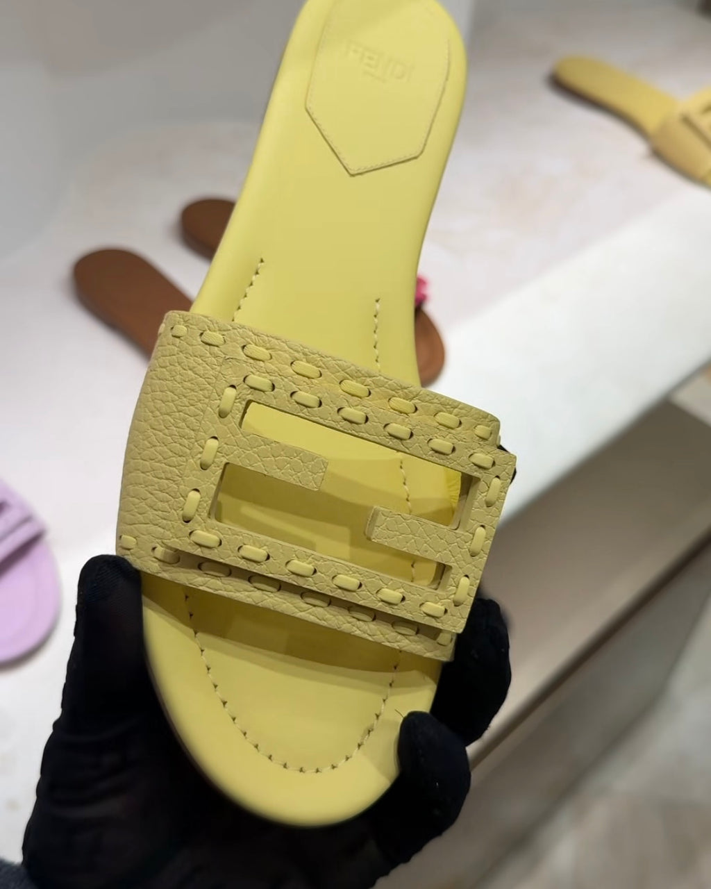 Baguette Pastel Stitch Flat Sandals