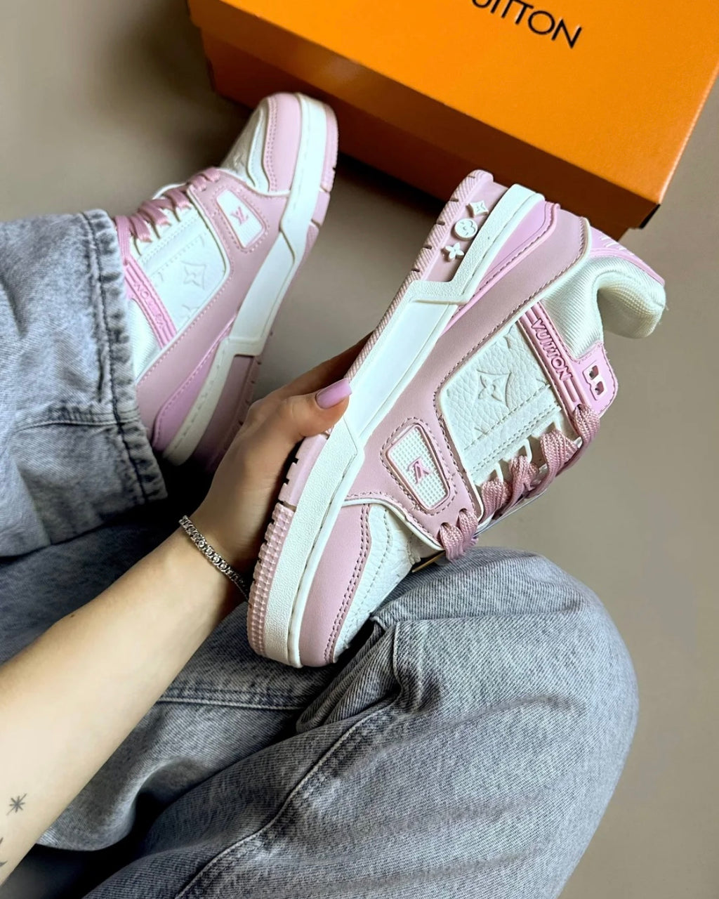 Baby Pink Chunky Trainers