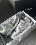 White & Silver Runner Trainers