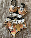 Plaid Checkered High Rise Bikini