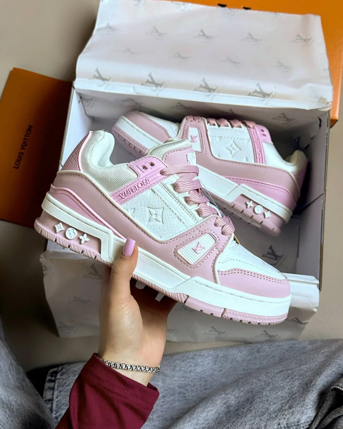 Baby Pink Chunky Trainers