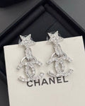 CC Star Silver Earrings (With Box)