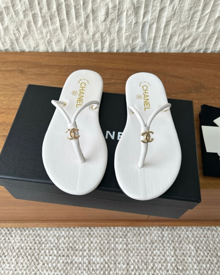 CC Gold Logo Thong Flip Flops