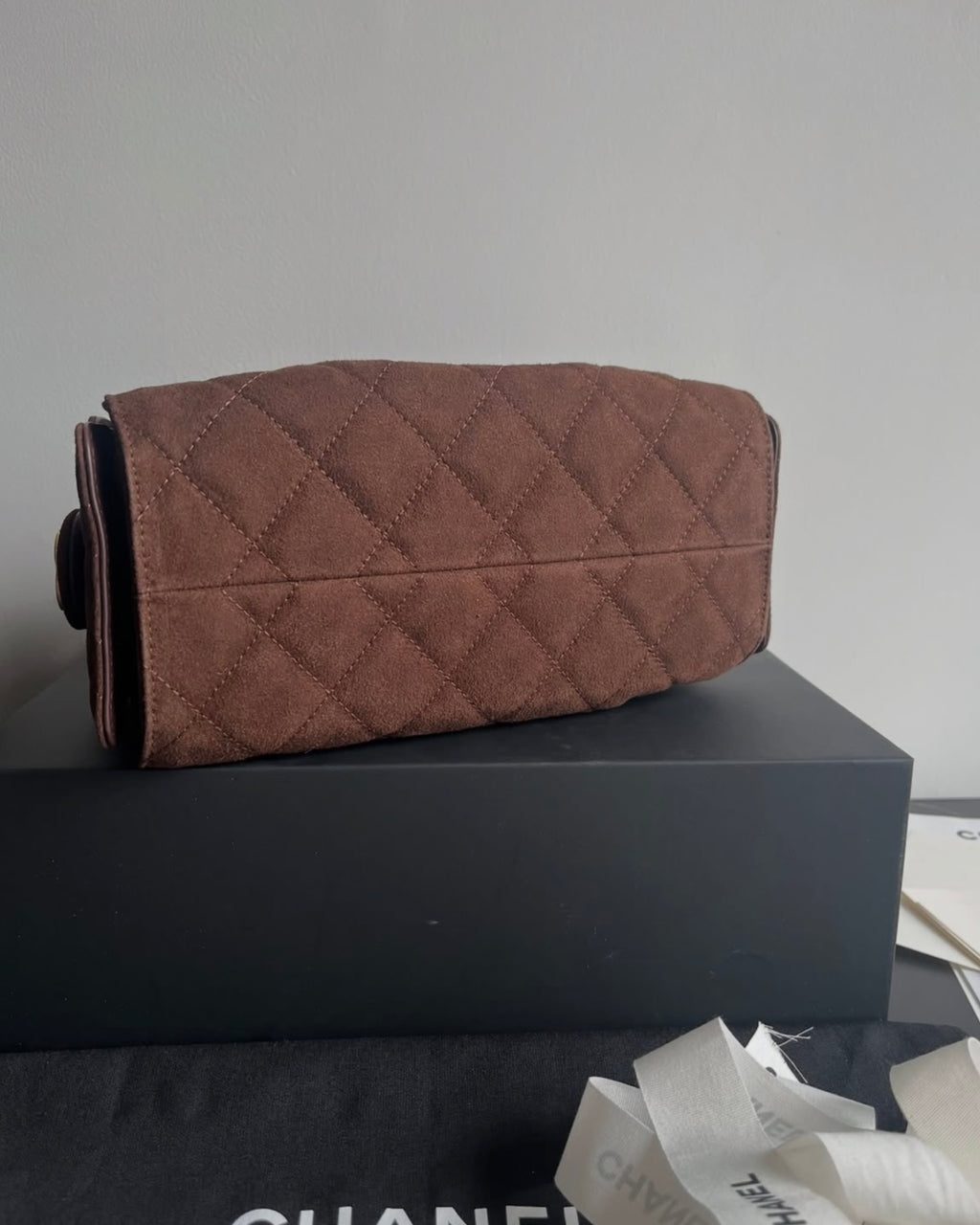 Brown Suede Mini 20cm Hobo Bag