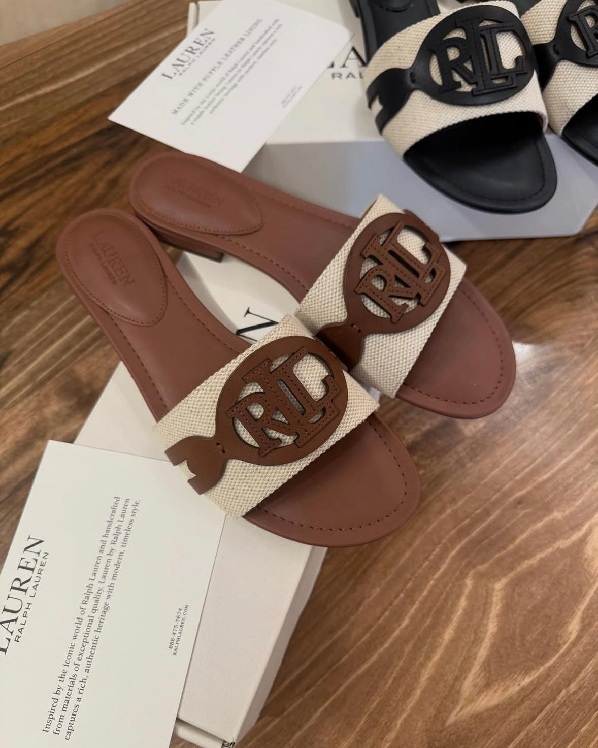 Leather Detail Canvas Sandals