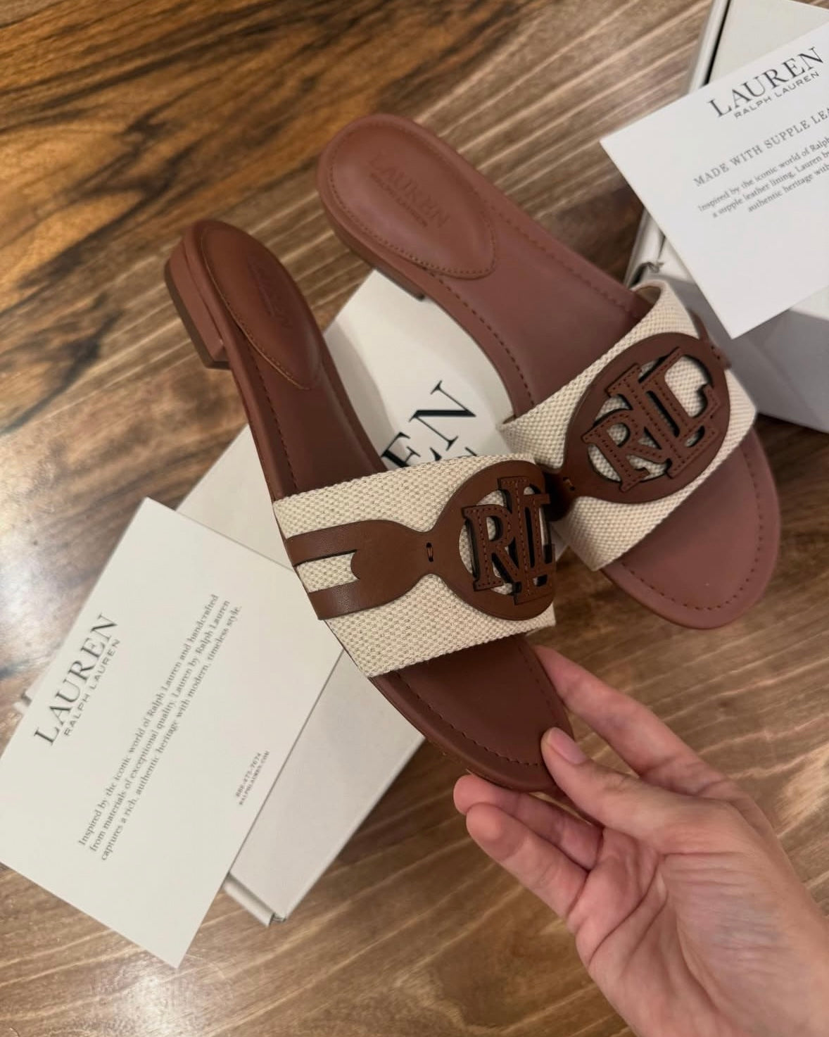 Leather Detail Canvas Sandals