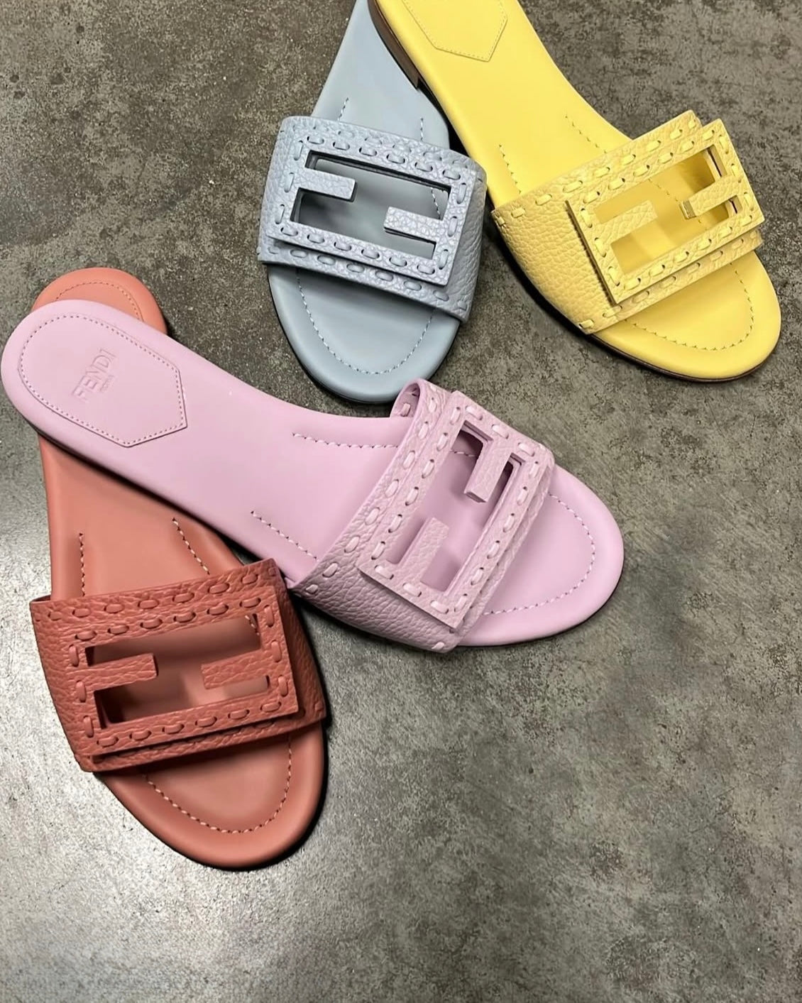 Baguette Pastel Stitch Flat Sandals