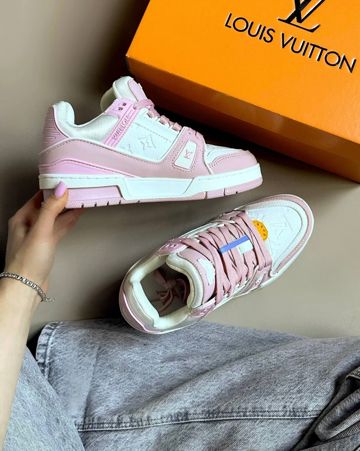 Baby Pink Chunky Trainers