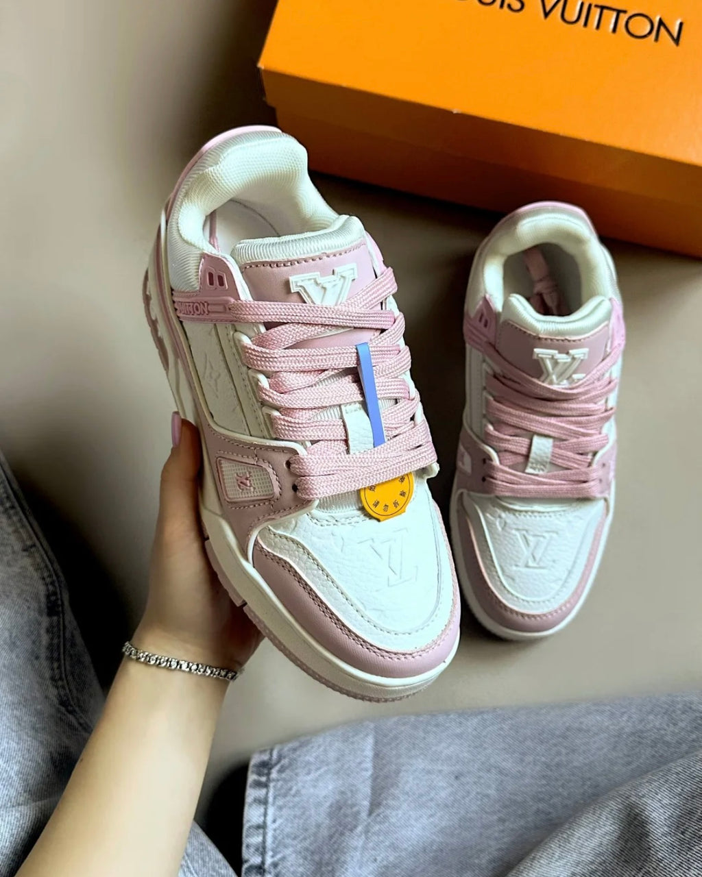 Baby Pink Chunky Trainers