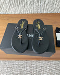 CC Gold Logo Thong Flip Flops