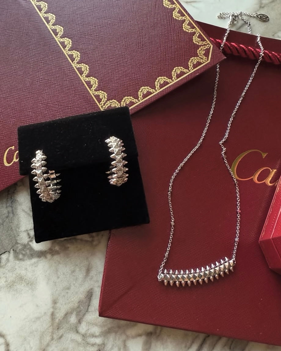 Bullet Stainless Steel Waterproof Necklace & Earrings Set