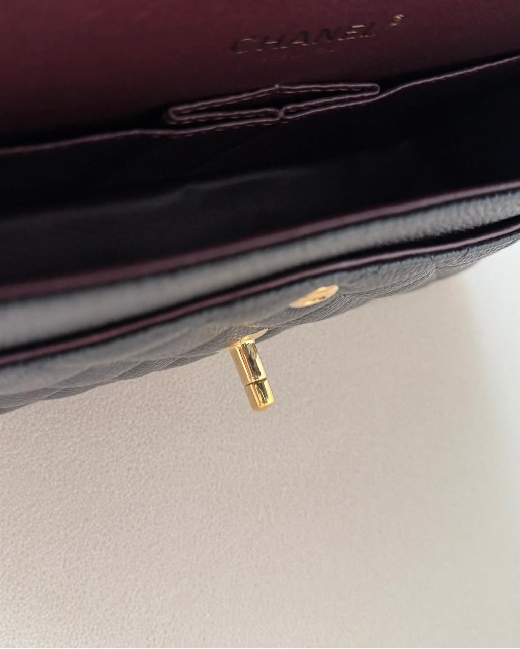 Black Quilted Gold 26cm Flap Bag