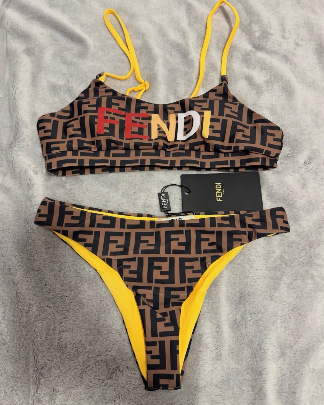Brown FF Bikini Set