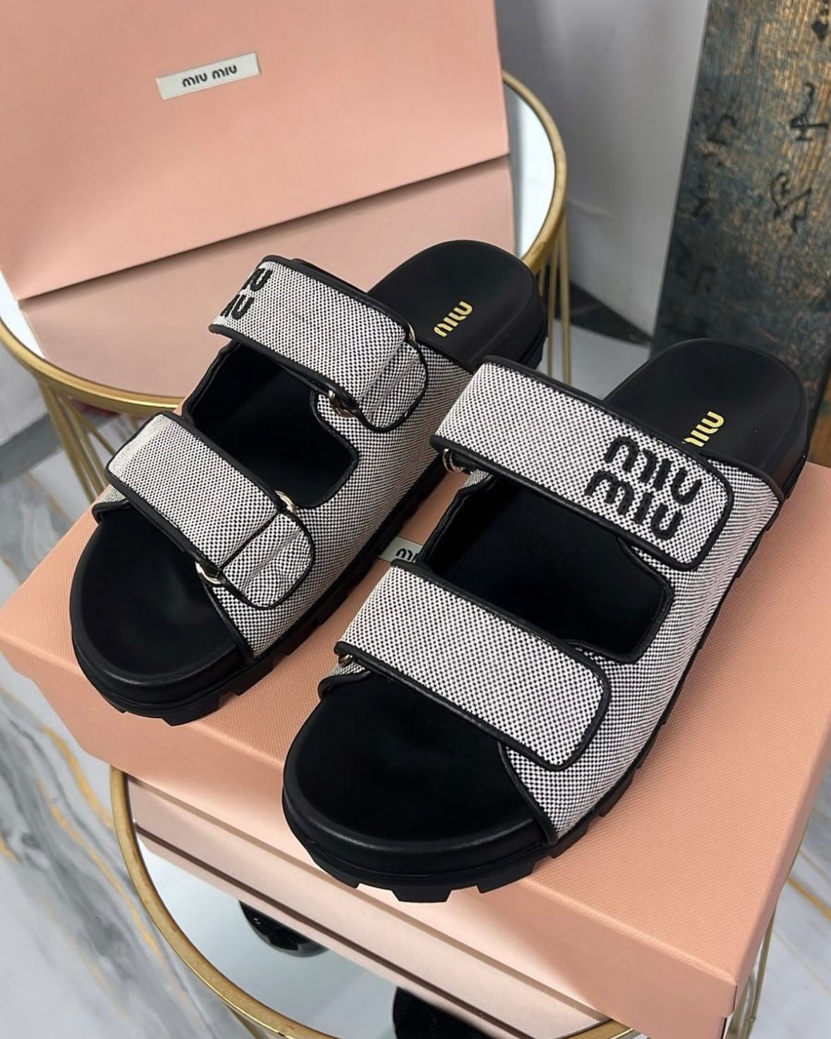 Canvas Double Strap Sandals