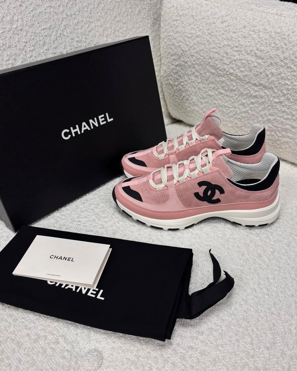 Pink Suede Trainers