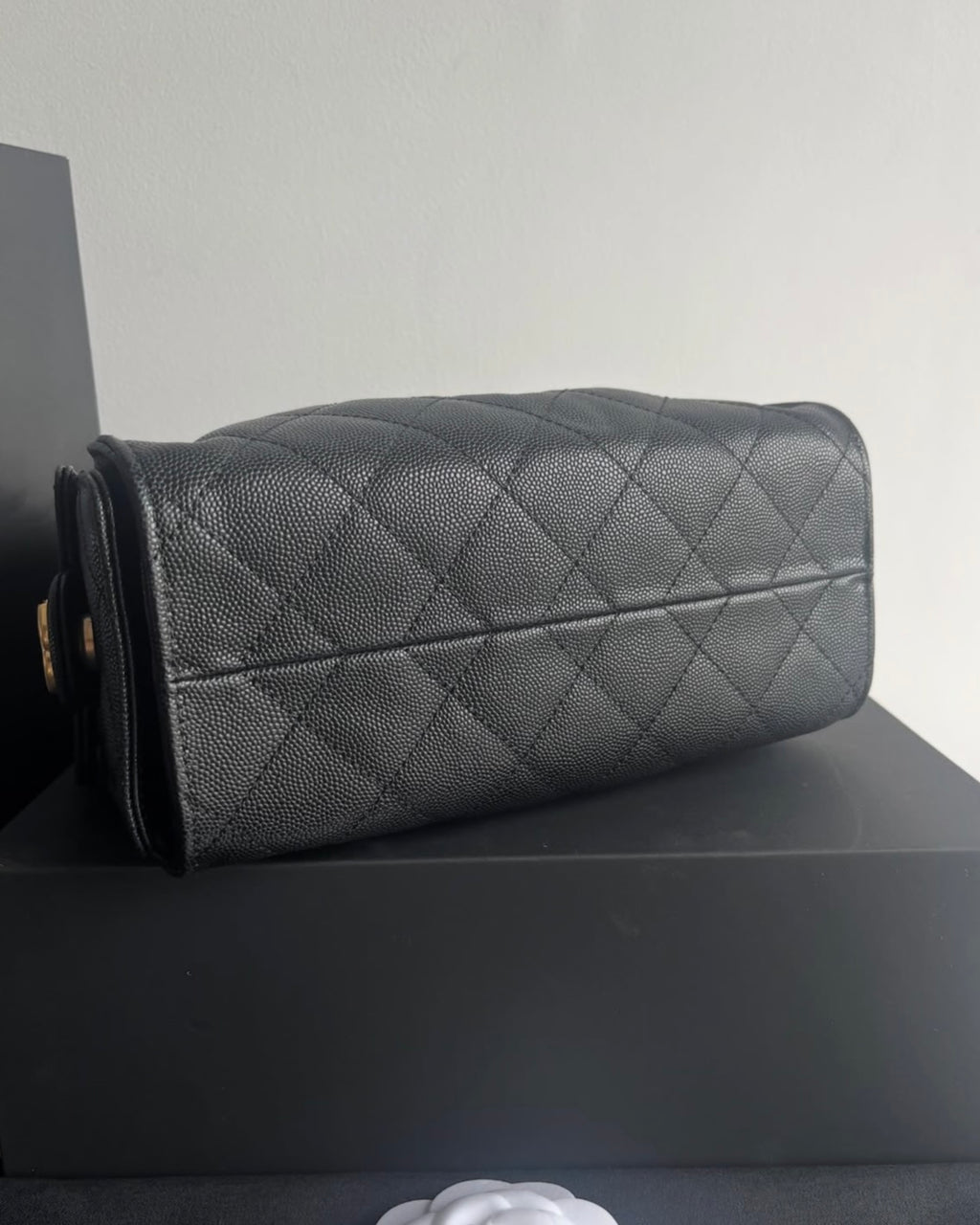 Black Leather Small 25cm Hobo Bag