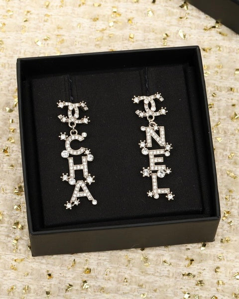 Sparkle Drop Silver Earrings (With Box)