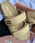 Woven Rattan double Strap Sandals