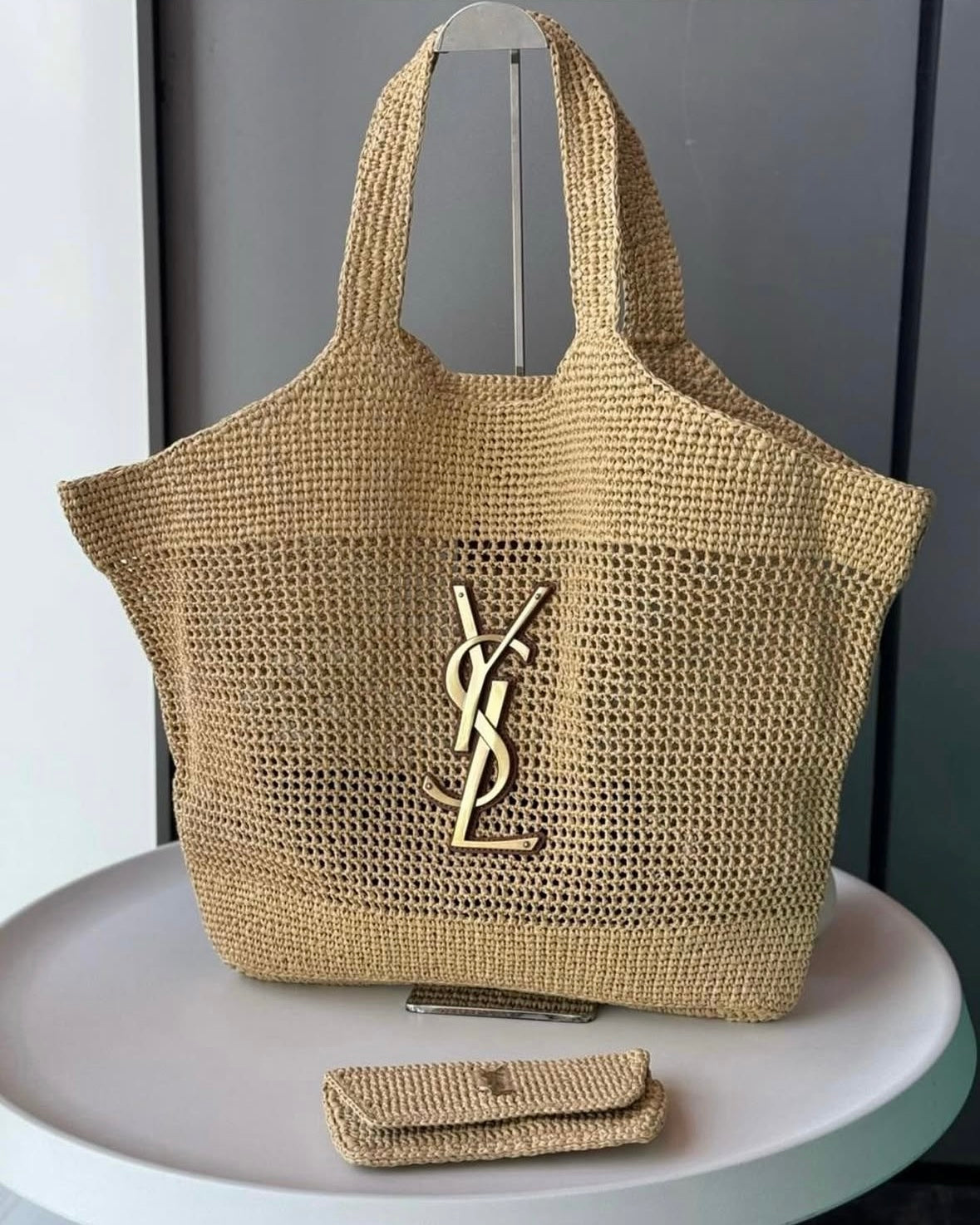 Woven Straw Large Tote Beach Bag & Wallet