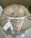 Leopard Print Tie Bikini Set