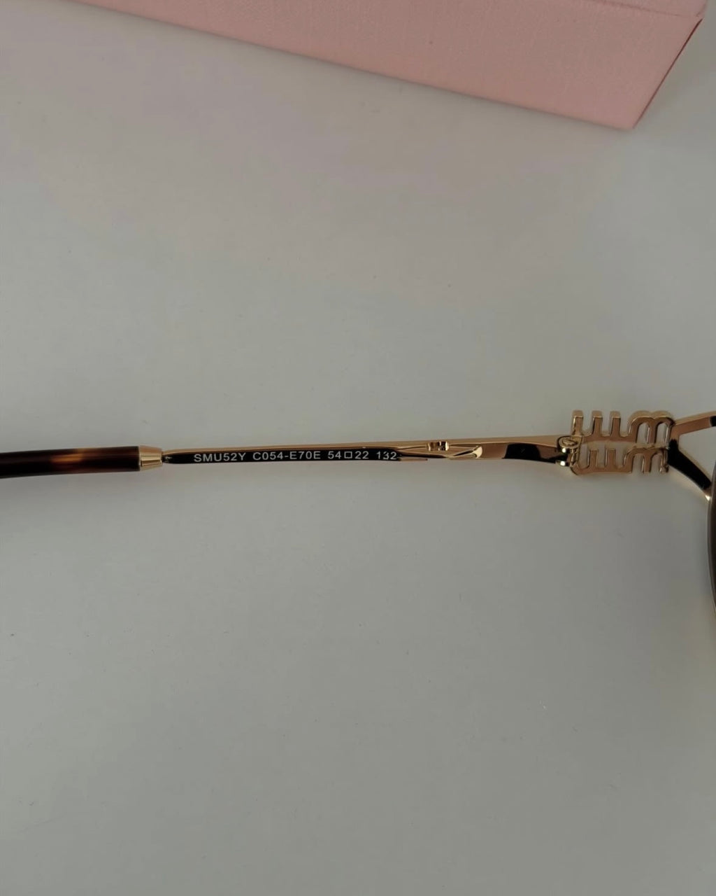 Gold Metal Oval Frame Sunglasses (with case and box)