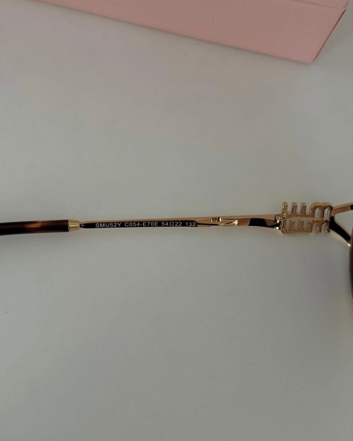 Gold Metal Oval Frame Sunglasses (with case and box)
