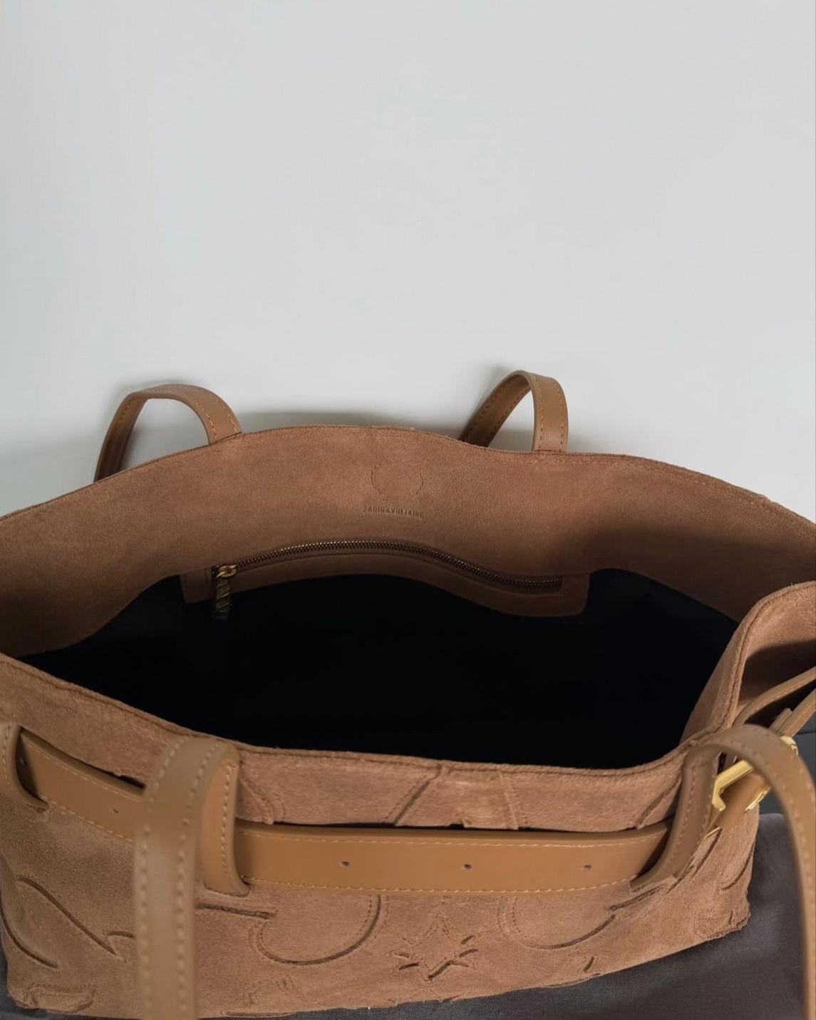 Brown Suede Rock Western Handbag