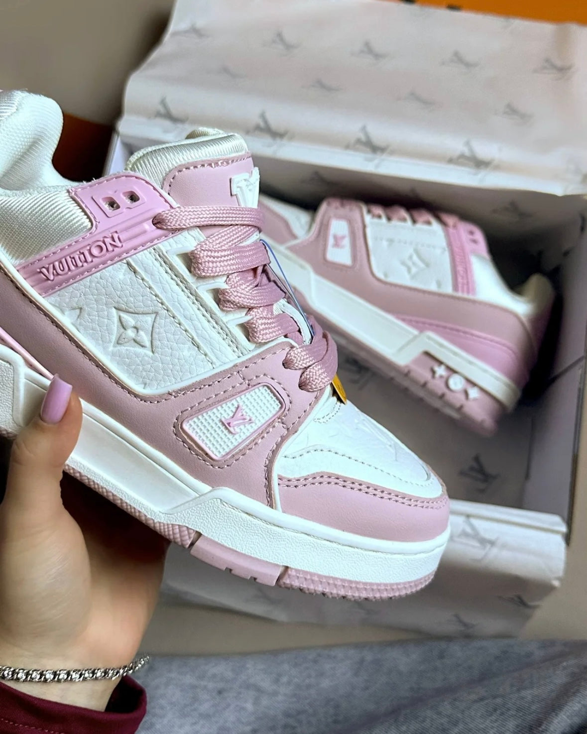 Baby Pink Chunky Trainers
