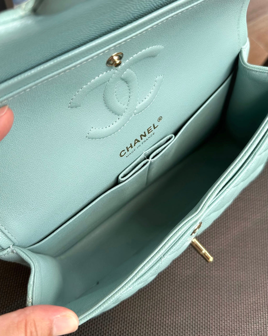 Tiffany Blue Quilted Silver Flap Bag