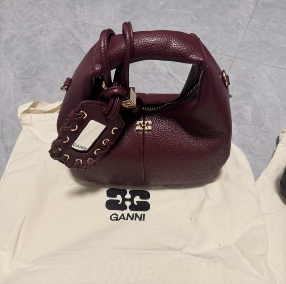Leather Mirror Charm Mini Handbag