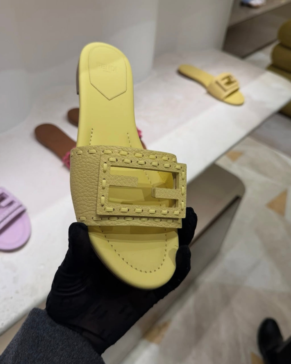 Baguette Pastel Stitch Flat Sandals