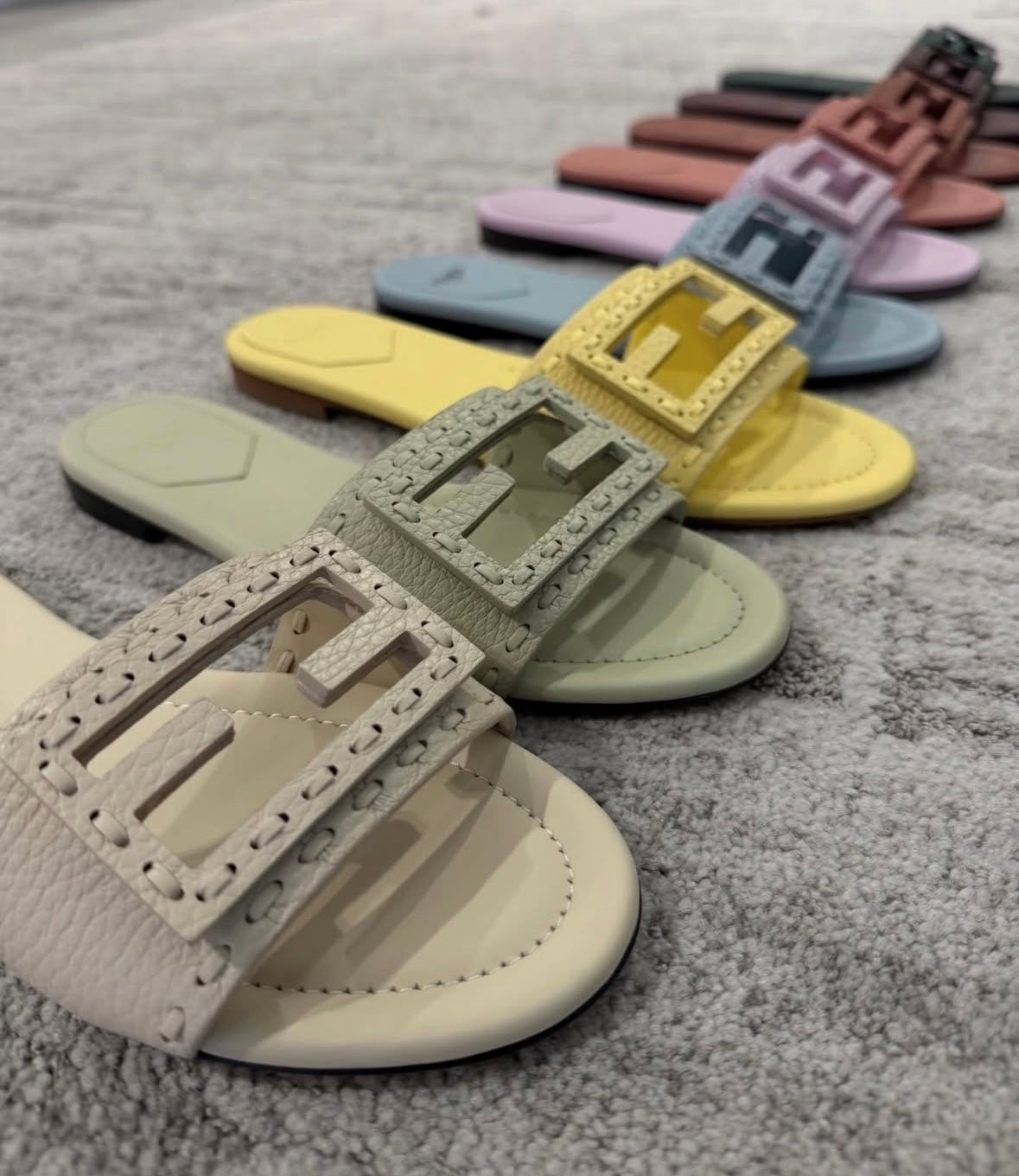 Baguette Pastel Stitch Flat Sandals