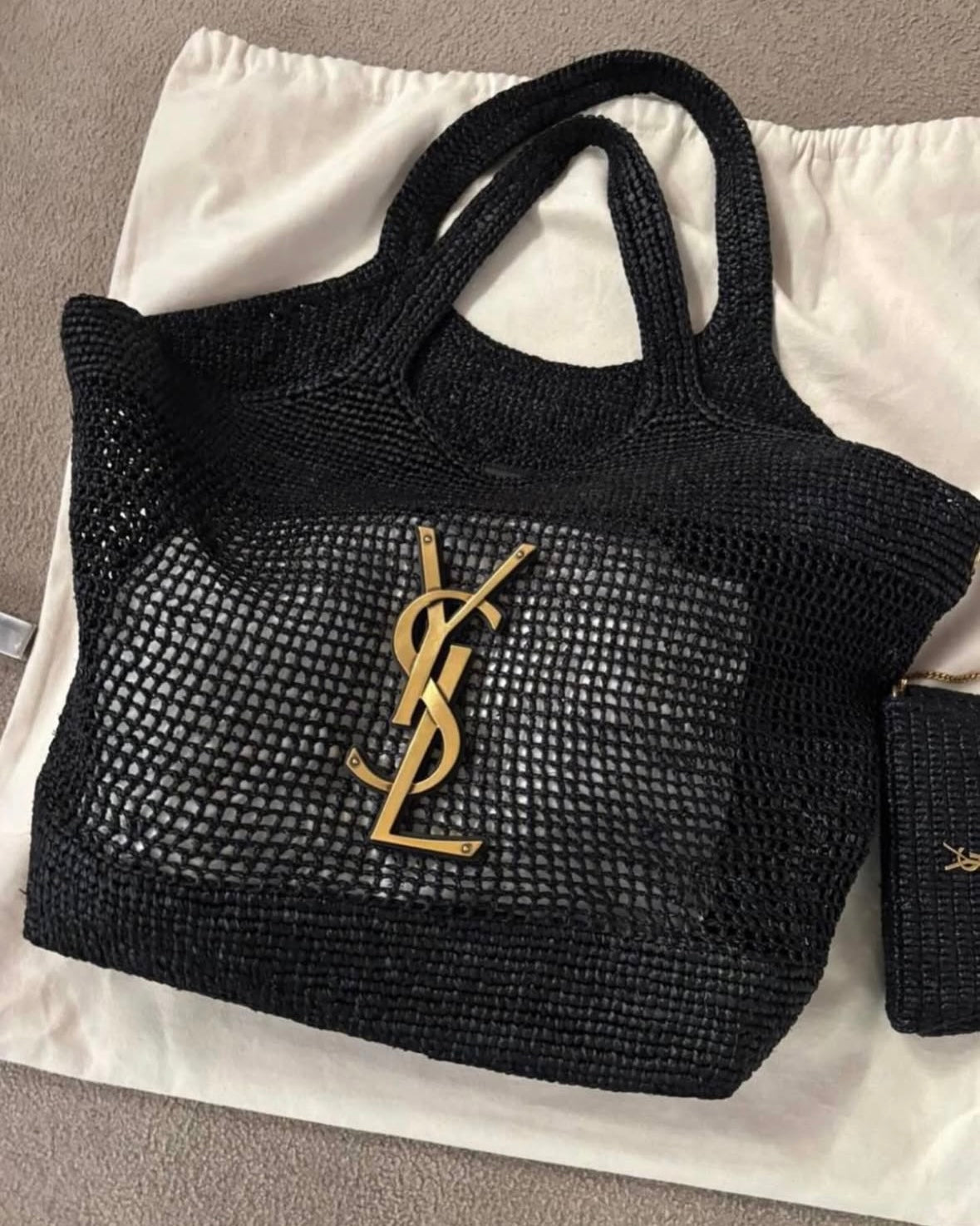 Woven Straw Large Tote Beach Bag & Wallet