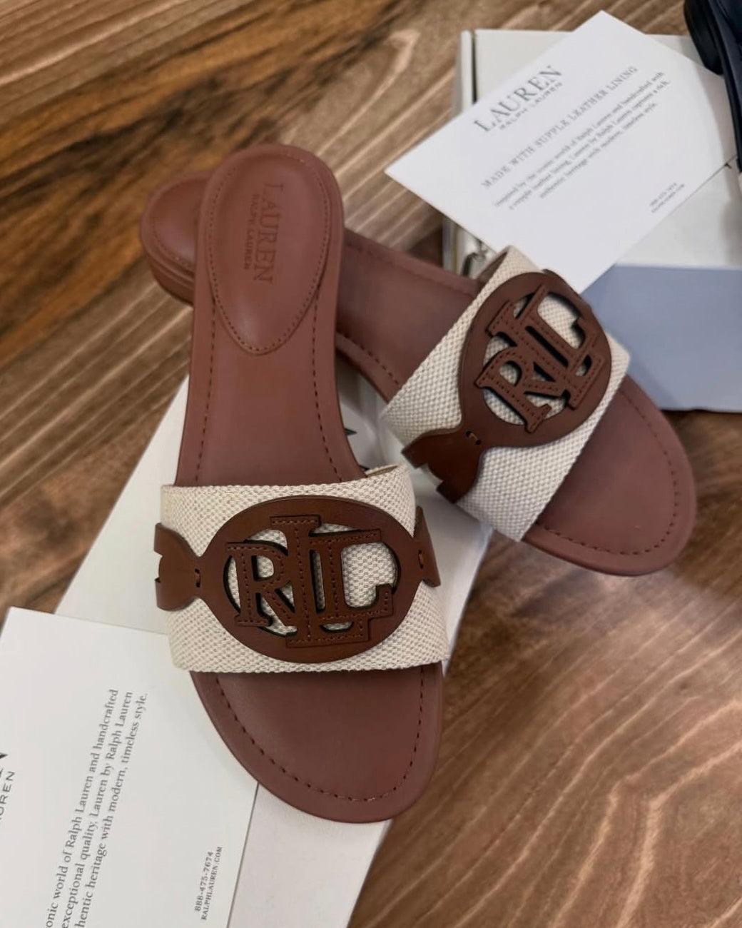 Leather Detail Canvas Sandals