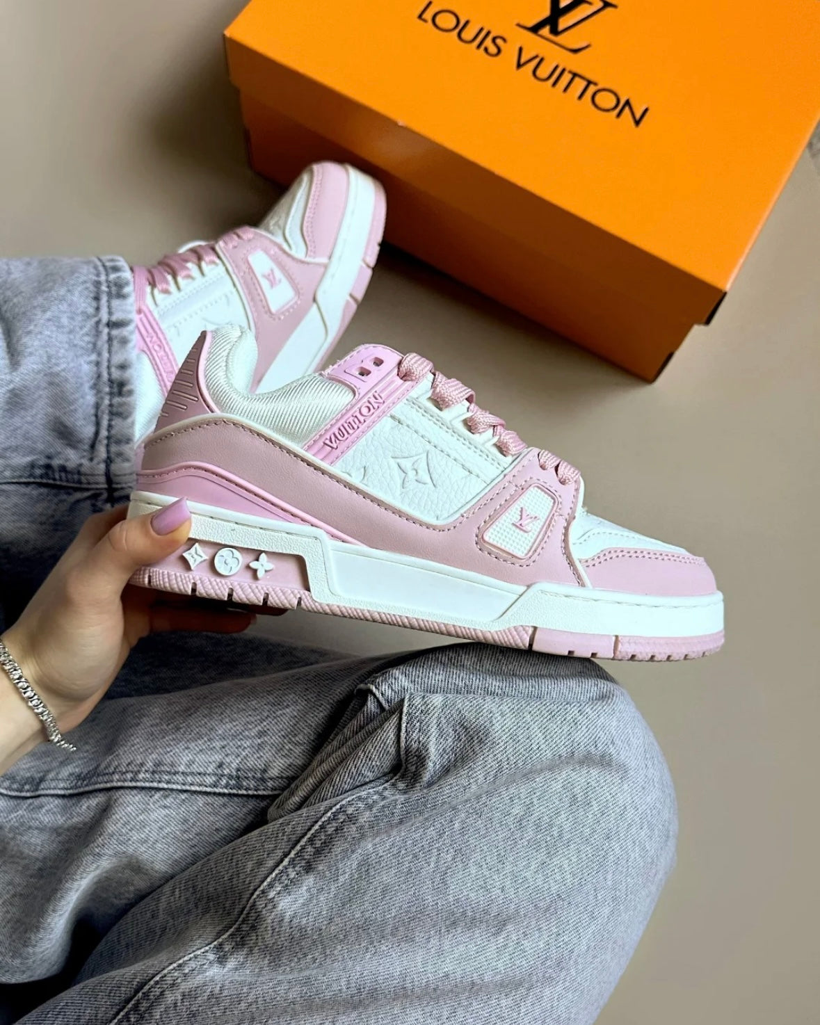 Baby Pink Chunky Trainers