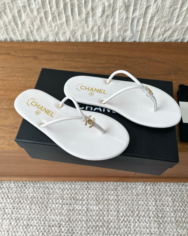 CC Gold Logo Thong Flip Flops