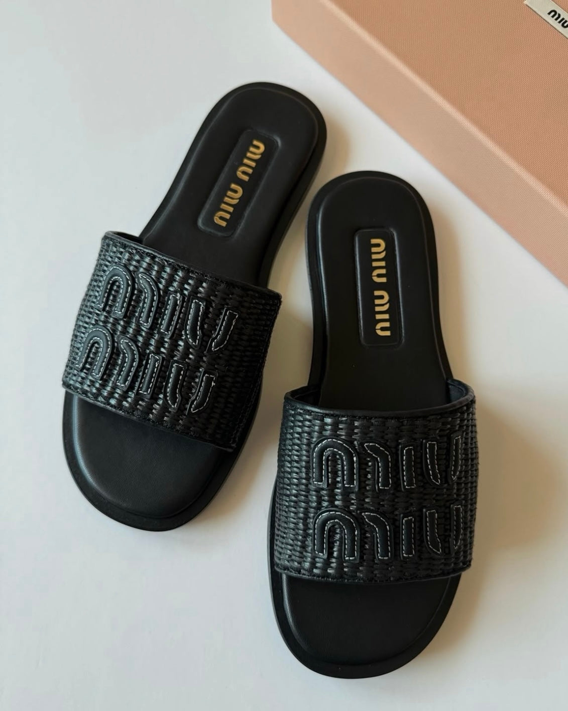 Leather detail rattan woven sandals