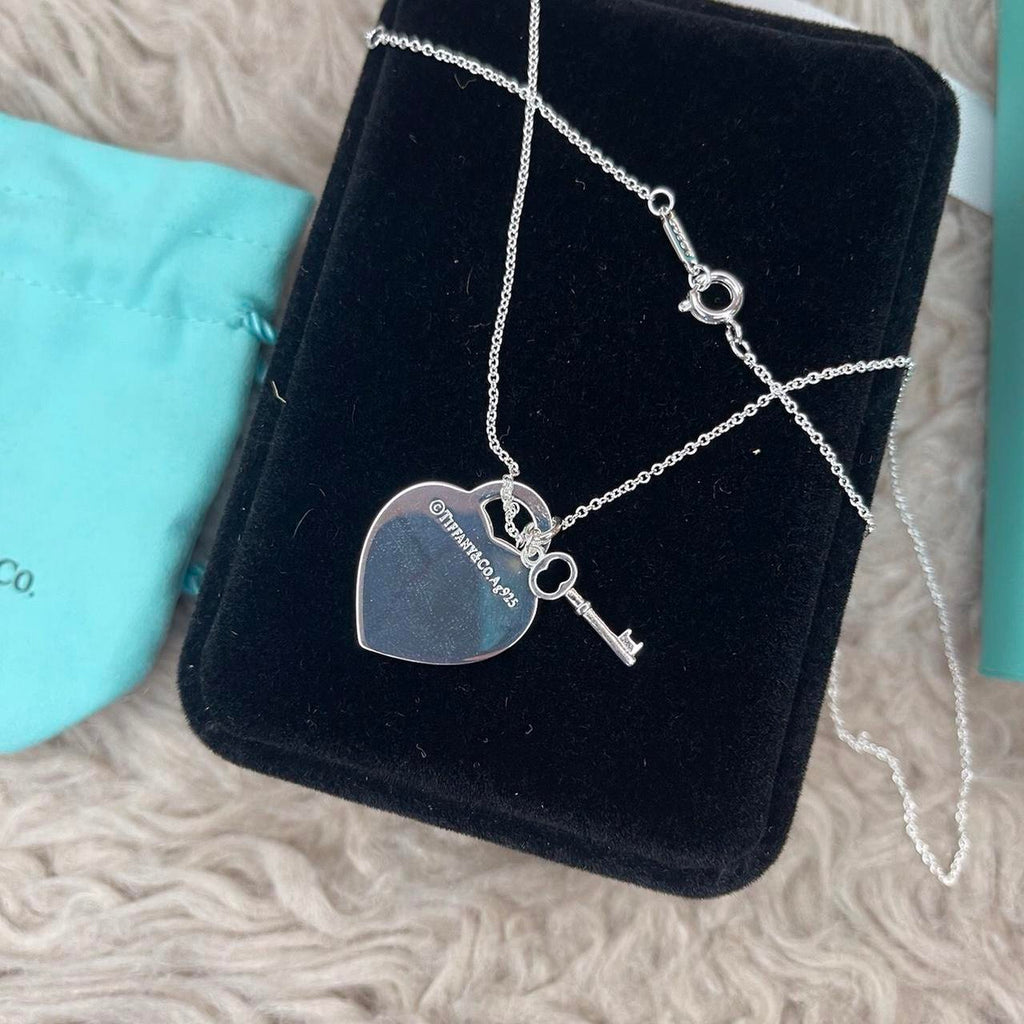 Heart & Key Stainless Steel Waterproof Necklace