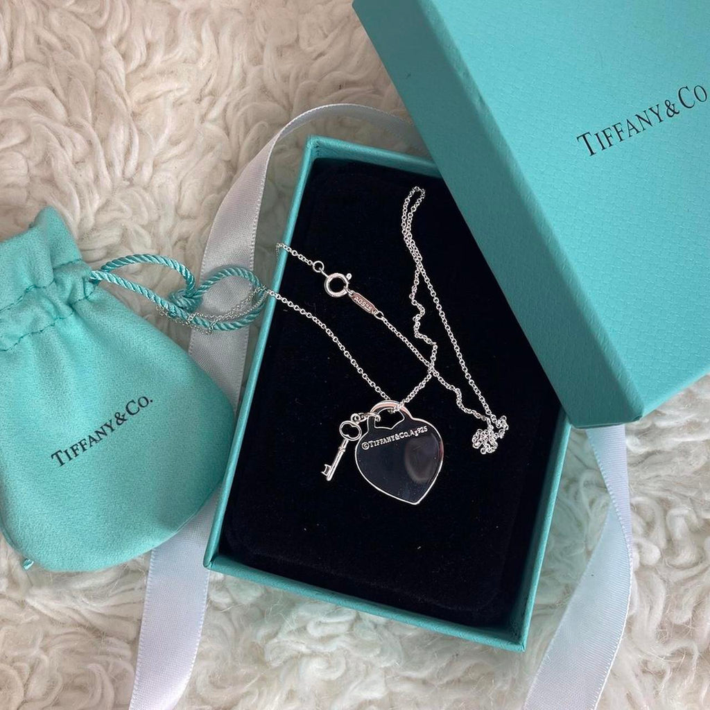 Heart & Key Stainless Steel Waterproof Necklace