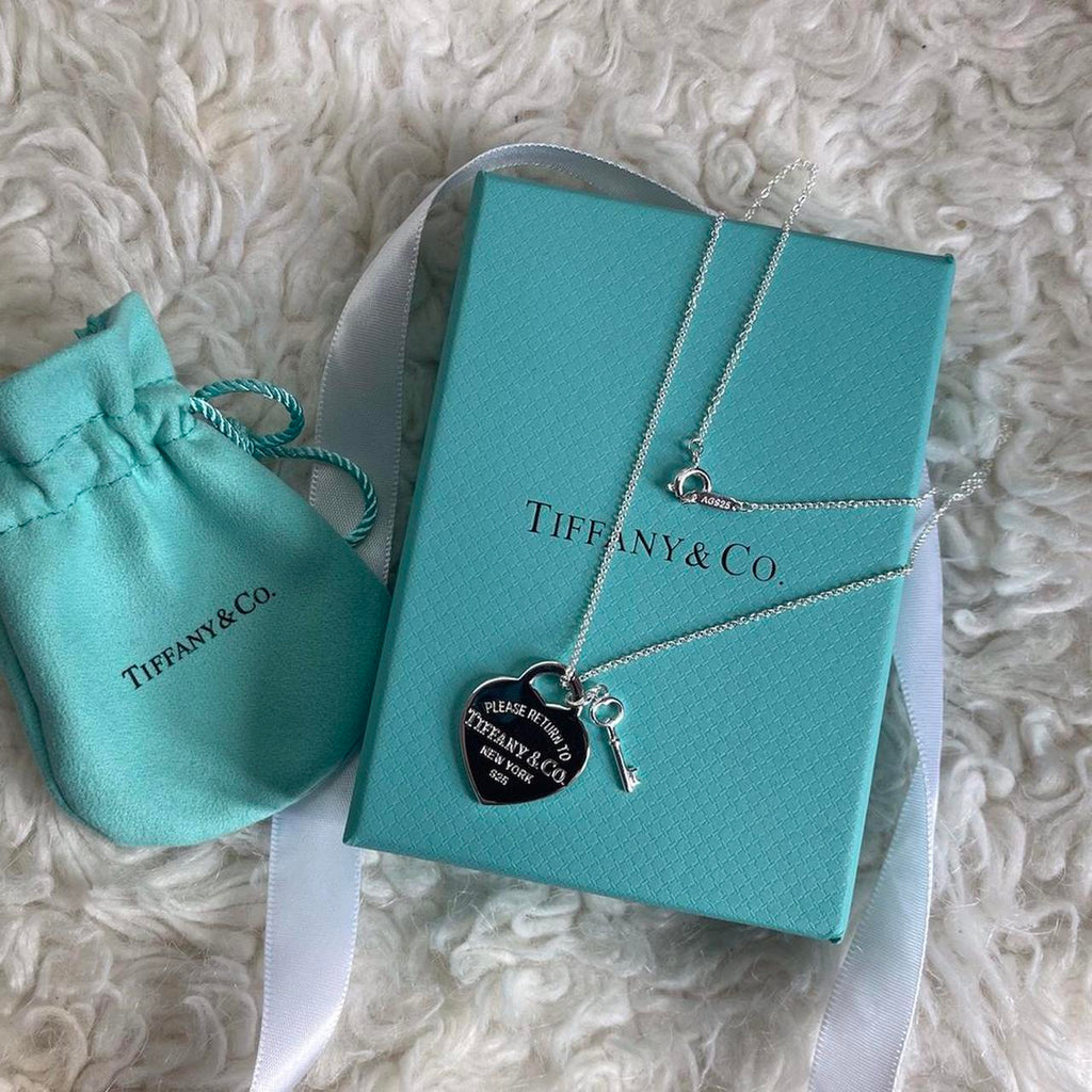 Heart & Key Stainless Steel Waterproof Necklace