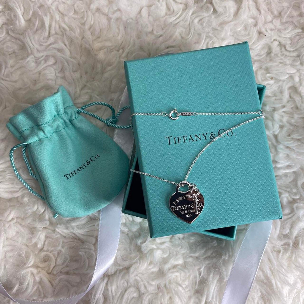 Heart & Key Stainless Steel Waterproof Necklace