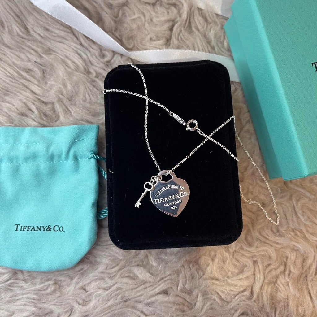Heart & Key Stainless Steel Waterproof Necklace