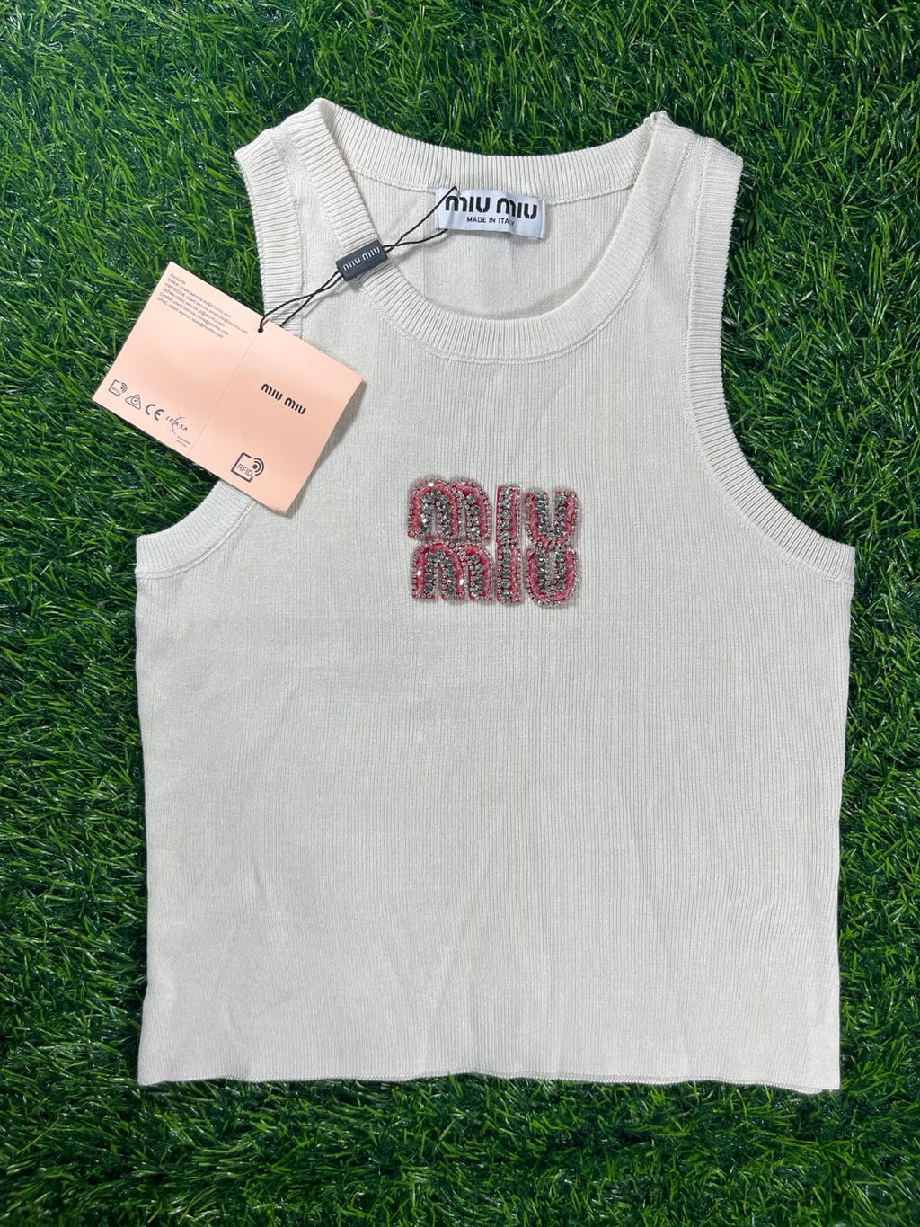 Pink & Silver Beaded Knitted Tank Top